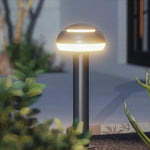 Mushroom Path Light Minimalist Dome Landscape Bollard in Black