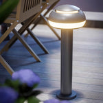 Mushroom Path Light Minimalist Dome Landscape Bollard in Black