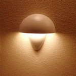 Mushroom Wall Sconce in Aluminum with Clear Glass Shade, IP65 Waterproof LED