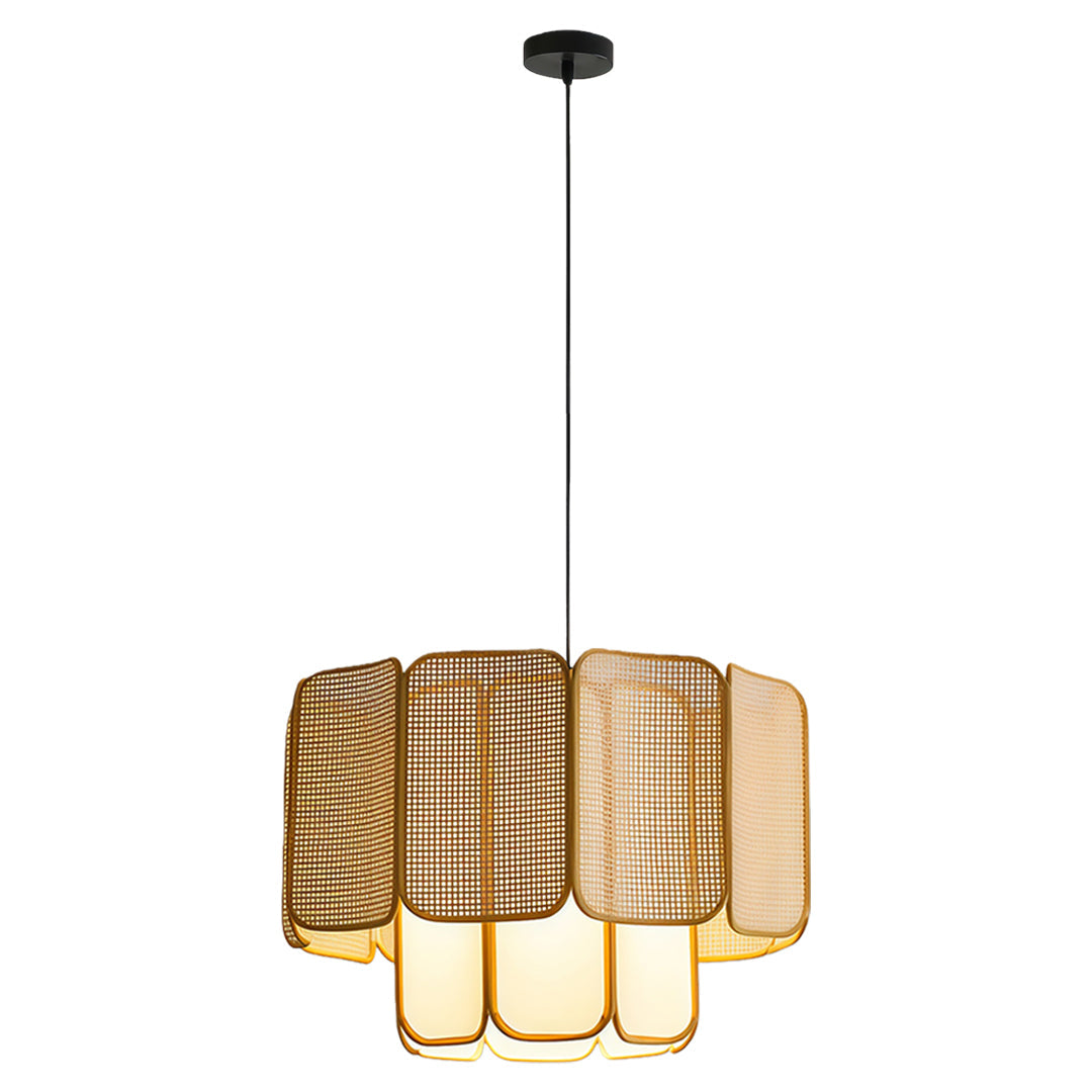 Handwoven Rattan Pendant Light with Wabi-Sabi Aesthetic