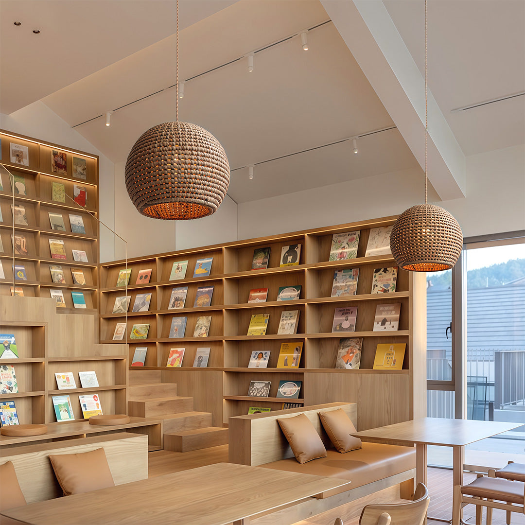 Raffia Zen Pendant Light – Handcrafted Japanese Paper Shade