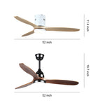 Aria Wooden Ceiling Fan with Integrated LED Light – Modern Flush Mount Fandelier