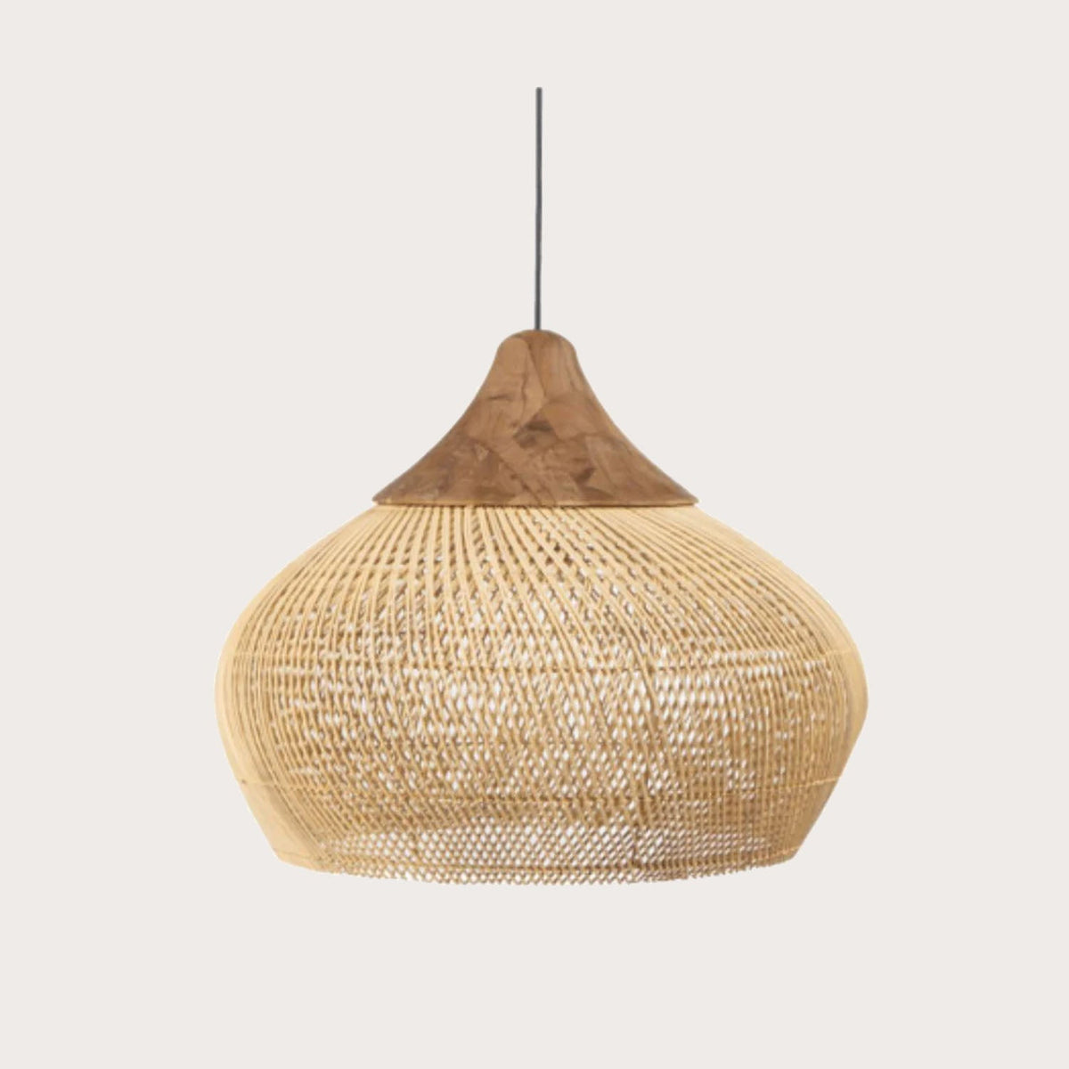 Vintage Rattan Woven Chandelier