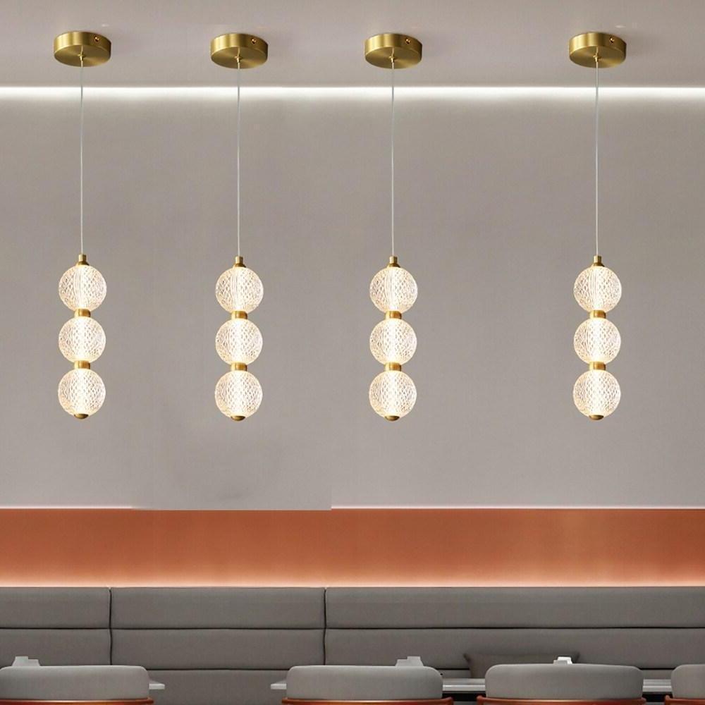 Aurelia Trio Copper Pendant Light – Modern Globe LED Chandelier