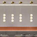 Aurelia Trio Copper Pendant Light – Modern Globe LED Chandelier