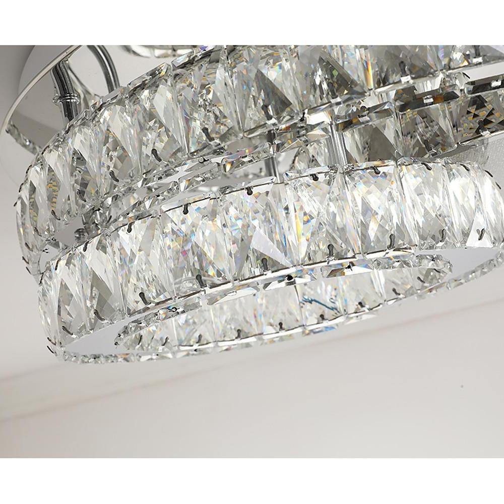 Lumina Crystal Flush Mount Ceiling Light in Stainless Steel