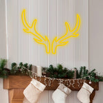 Modern LED Antler Neon Sign with Dimmer for Festive Interiors