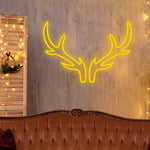 Modern LED Antler Neon Sign with Dimmer for Festive Interiors