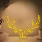 Modern LED Antler Neon Sign with Dimmer for Festive Interiors