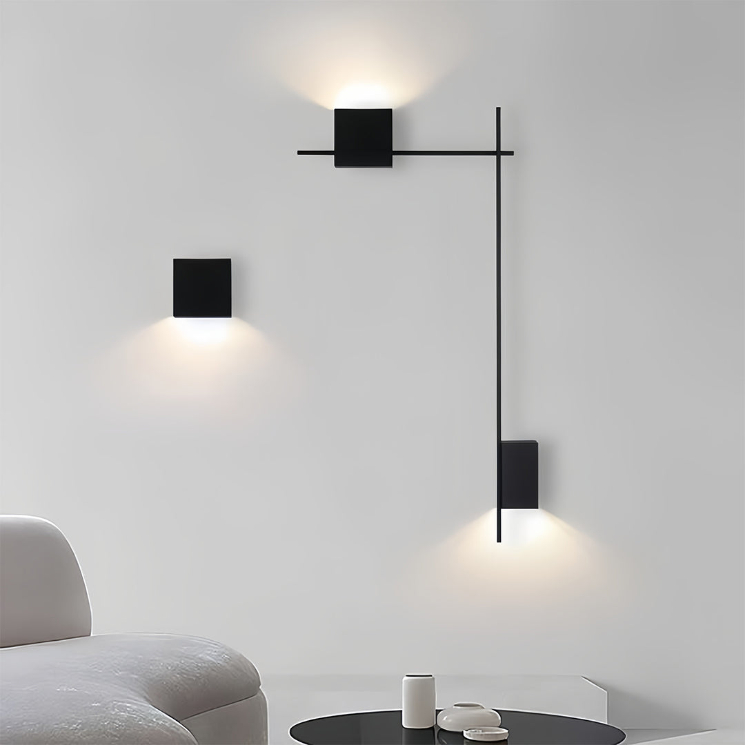 Modern Minimalist Rectangular LED Wall Sconce Set for Bedroom and Living Room