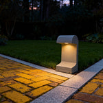Retro Cement Outdoor Landscape Light with Warm LED Glow