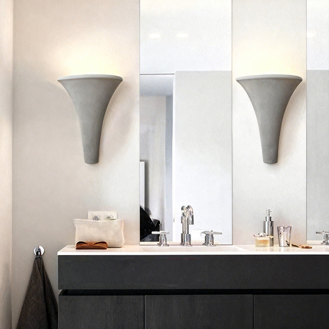 Cement Wall Sconce with Upward Light for Modern Interiors