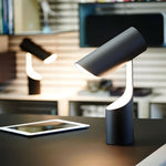 Cylinder LED Desk Lamp in Matte Black for Modern Home Office