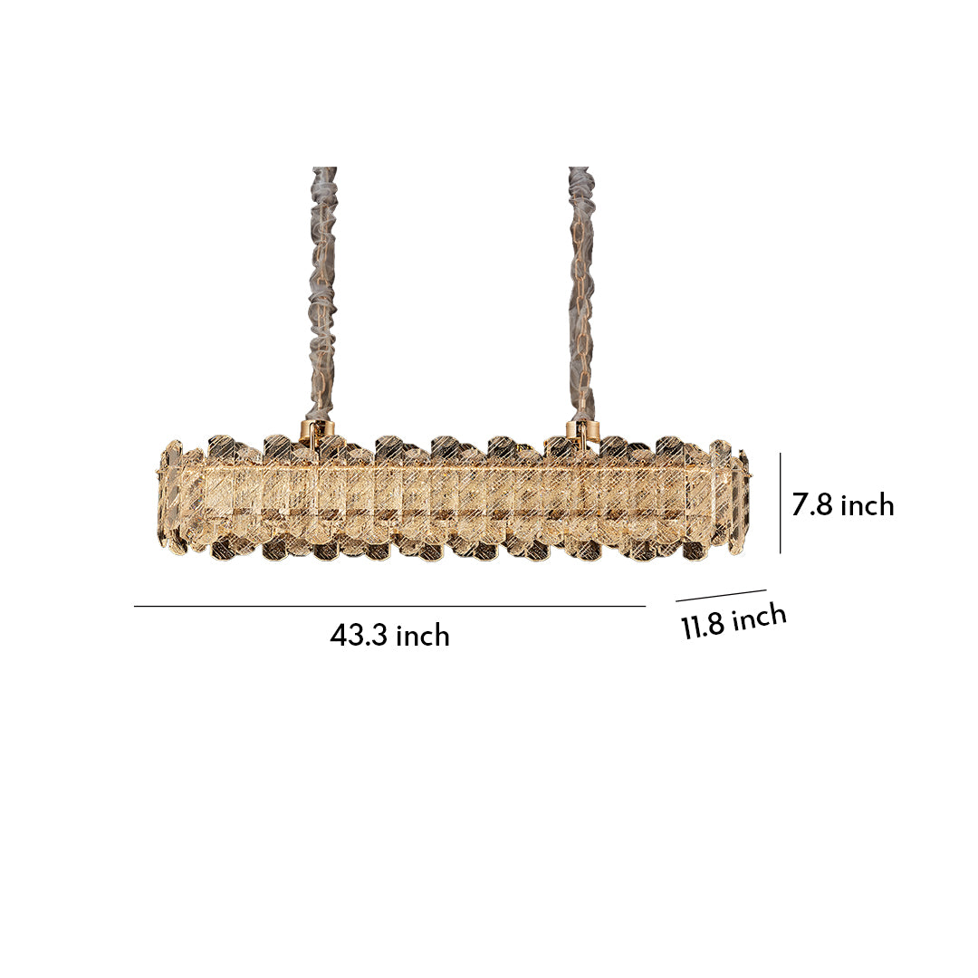 Lumina Crystal Chandelier in Champagne Gold with Adjustable LED Lighting