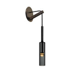 Nordic Copper Wall Sconce with Smoke Glass Shade and Suspended Cord