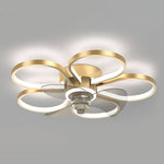 Nordic Flower Ceiling Fan Light Dimmable Led Flush Mount Ceiling Fan Lamp