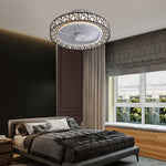 Nordic Hollow Minimalist Three Color Dimming Integrated Ceiling Fan Lamp