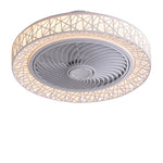 Nordic Hollow Minimalist Three Color Dimming Integrated Ceiling Fan Lamp