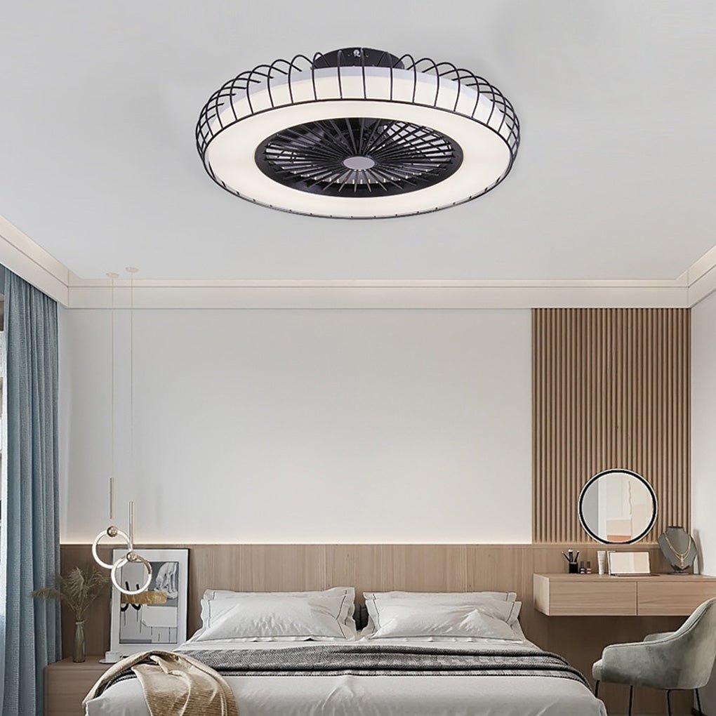 Nordic Invisible Fan Blades Stepless Dimming Integrated Ceiling Fan Lamp