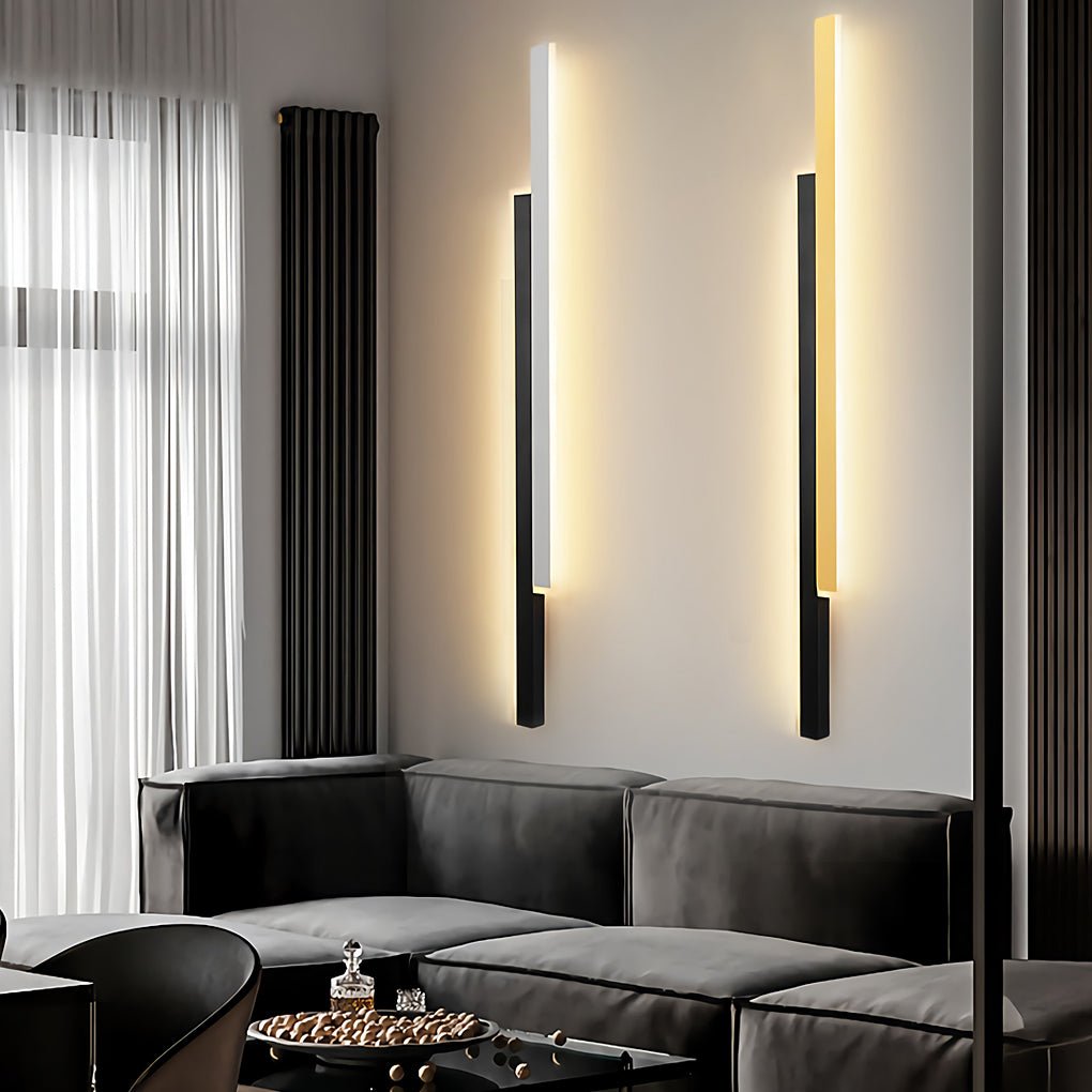 Nordic Minimalist Vertical LED Wall Sconce with Dual Light Strips