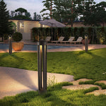 Minimalist Four-Post LED Bollard Light for Modern Landscapes