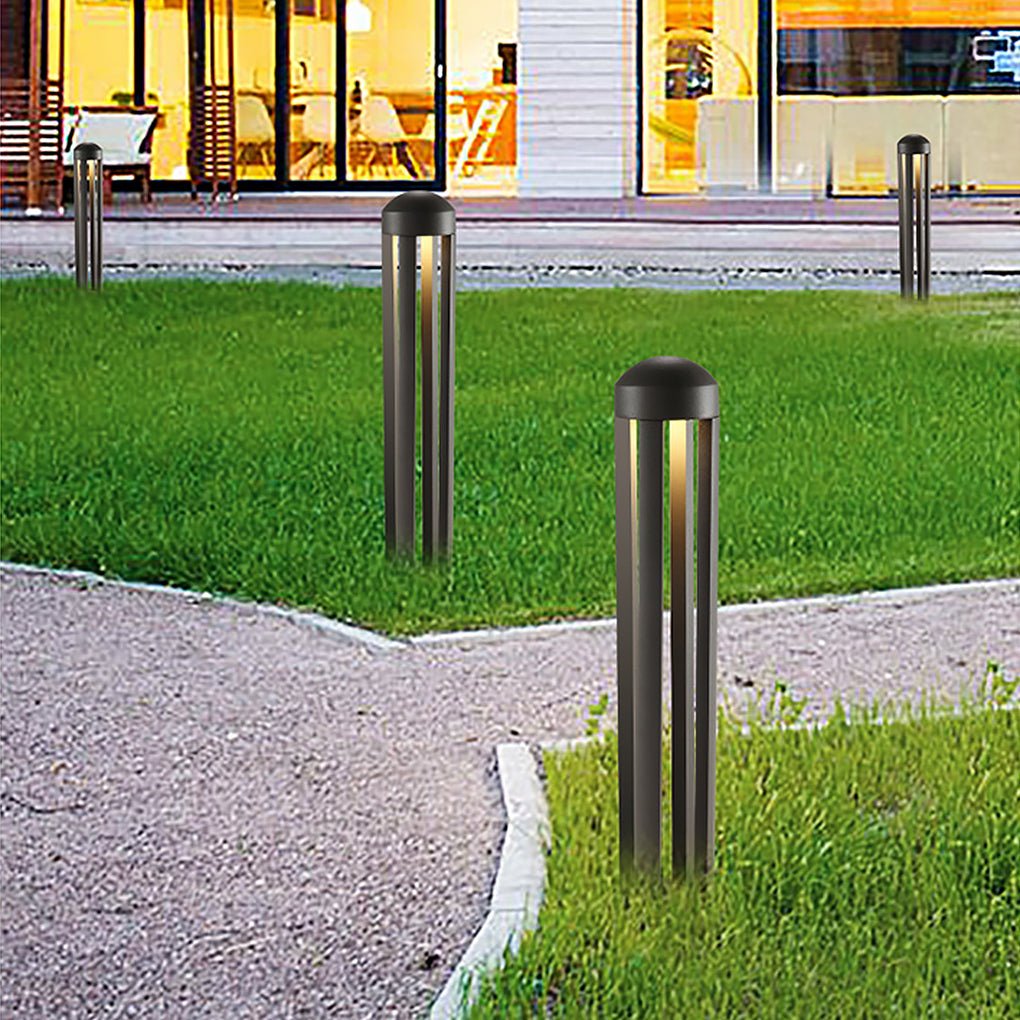 Minimalist Four-Post LED Bollard Light for Modern Landscapes