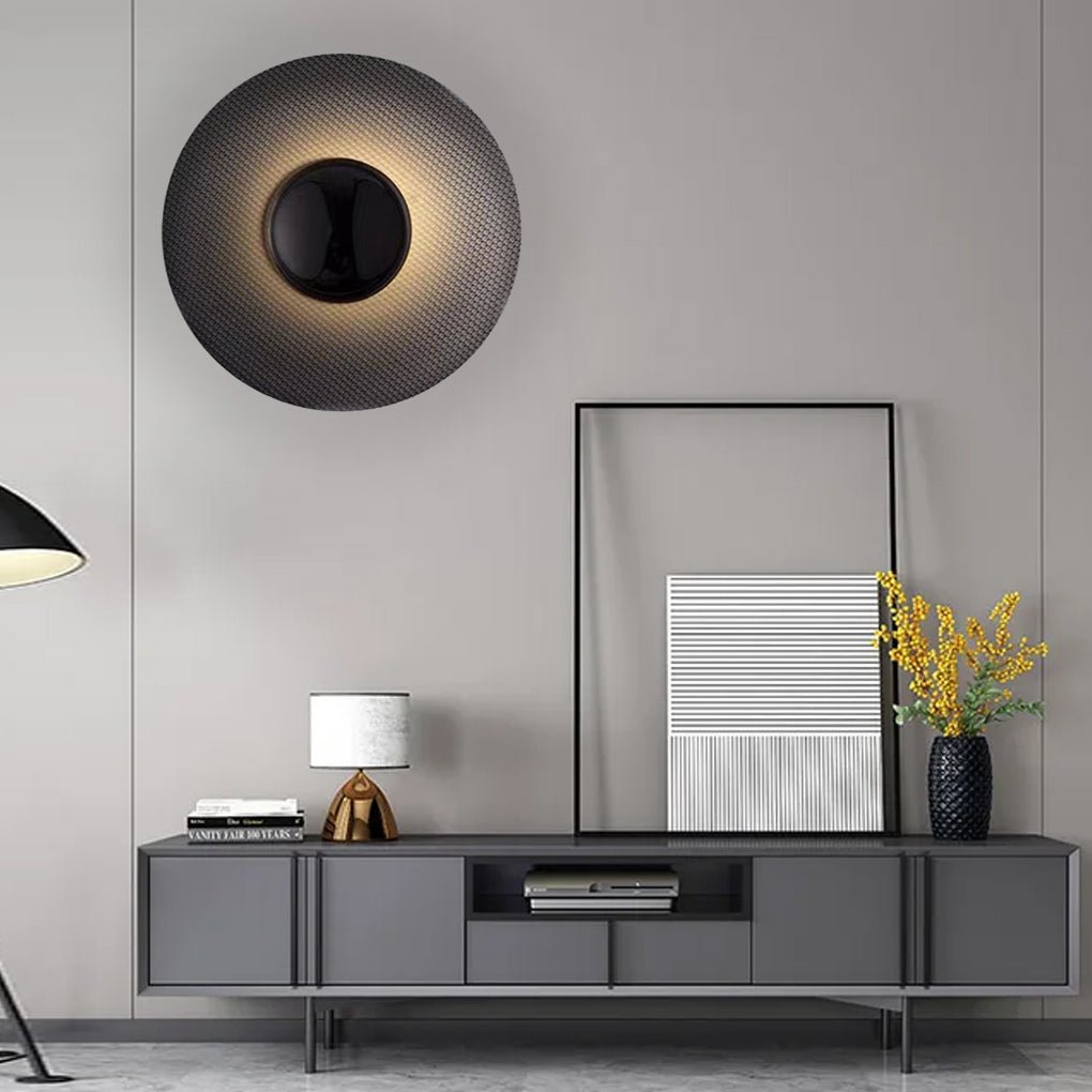 Nordic Minimalist Round Background Decorative Led Wall Lamp For Living Room Bedside