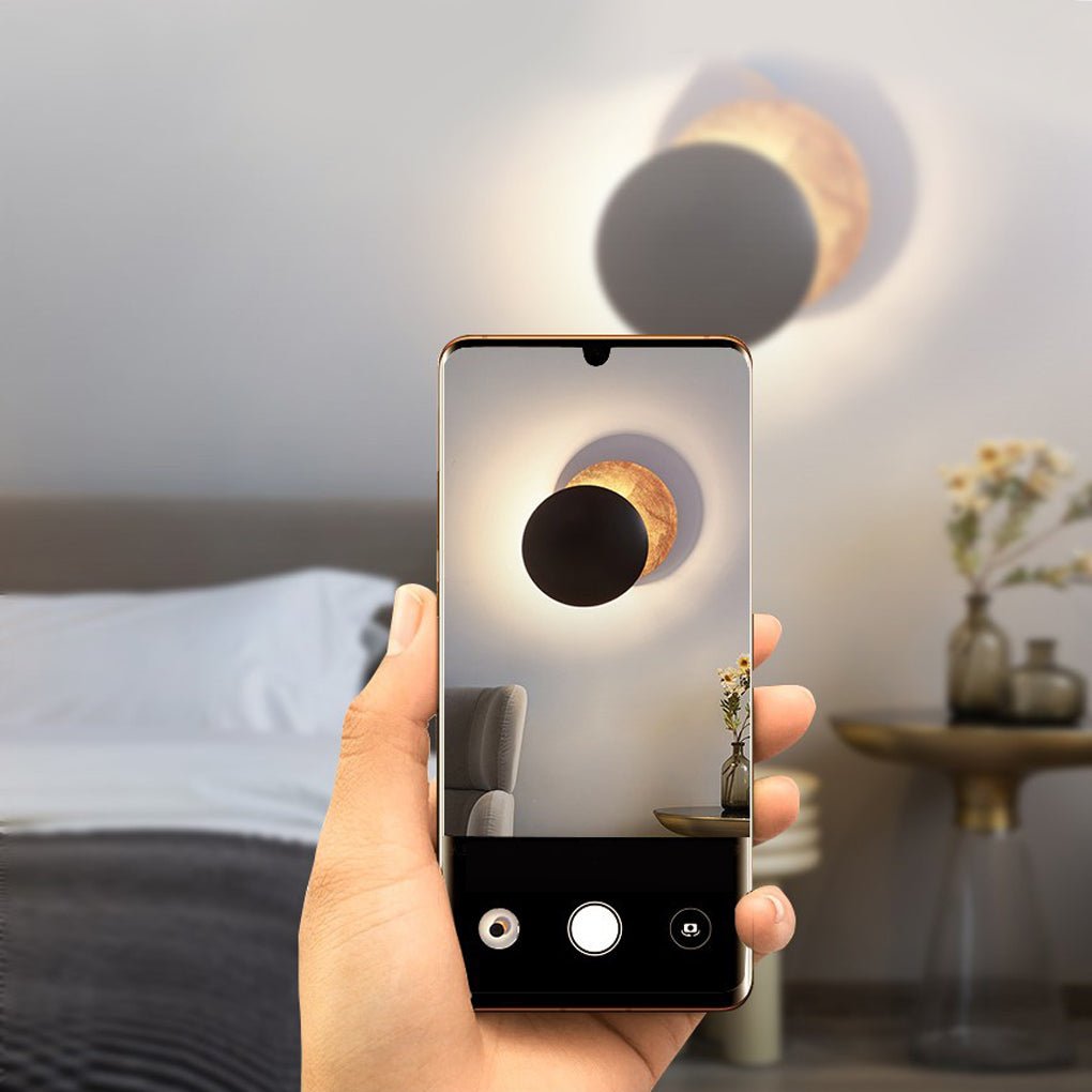 Nordic Minimalist Unique Rotatable Moon Like Design Led Wall Lamp For Bedside Aisle Stairs