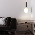 Nordic Minimalist Water Pattern Glass Led Pendant Light For Bedroom Bedside Bar