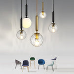 Nordic Minimalist Water Pattern Glass Led Pendant Light For Bedroom Bedside Bar