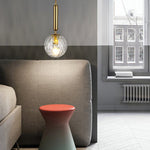 Nordic Minimalist Water Pattern Glass Led Pendant Light For Bedroom Bedside Bar