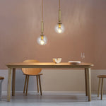 Nordic Minimalist Water Pattern Glass Led Pendant Light For Bedroom Bedside Bar