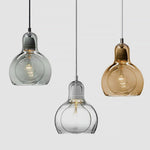 Nordic Post Modern Minimalist Glass Chandelier For Bedside Entryway Bar