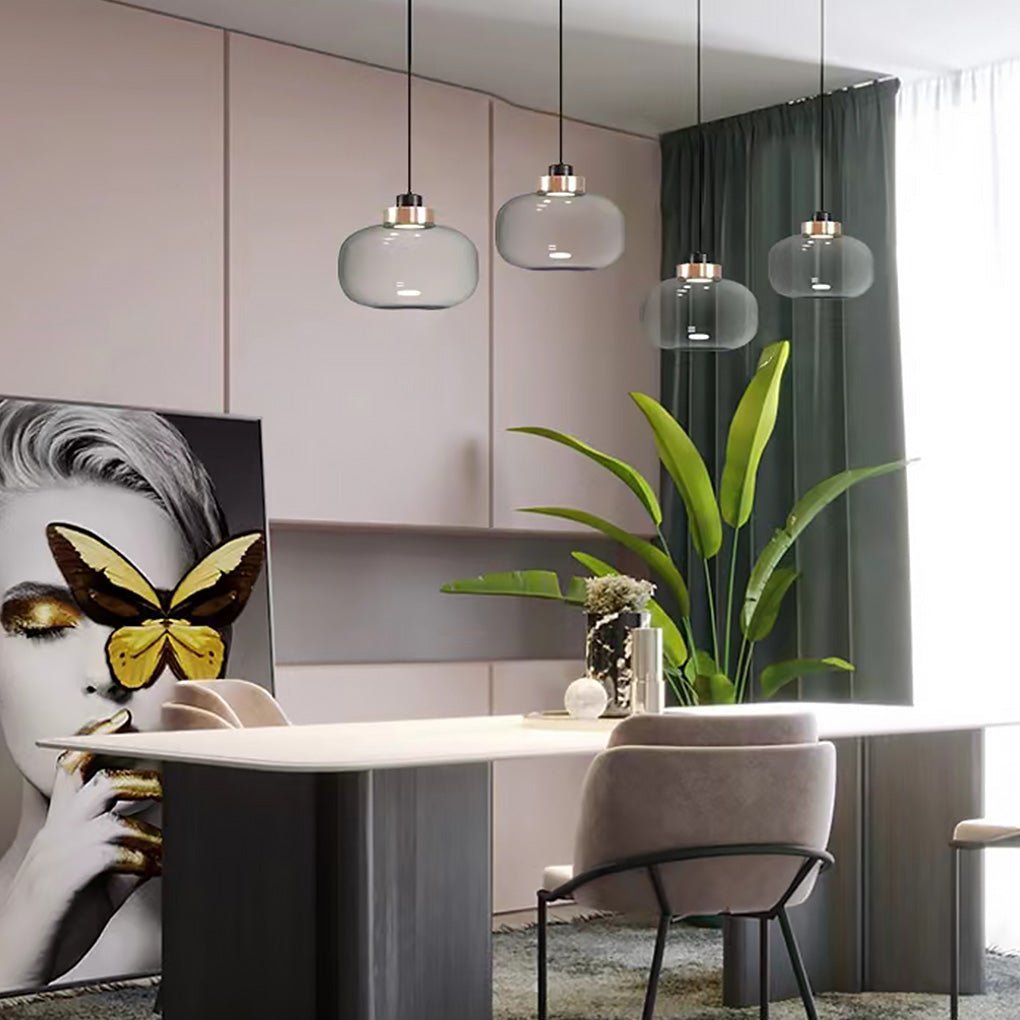 Nordic Postmodern Minimalist Warm Light Led Glass Pendent Lighting For Bedside Dinning Table