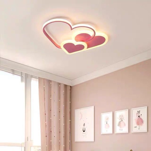 Nordic Style Creative Heart Shape Ins Style Led Ceiling Lighting For Kids Room