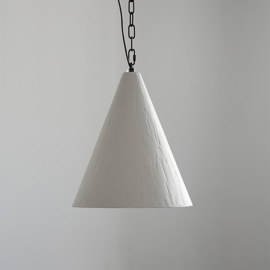Nordic Plaster Pendant Light with Adjustable Chain, White LED Ceiling Lamp