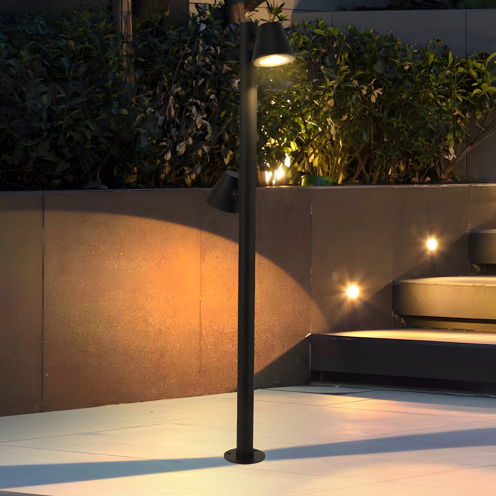 Nut LED Outdoor Path Light – Modern Landscape Bollard in Matte Black