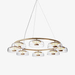 Solara LED Chandelier in Brass and Glass for Modern Interiors
