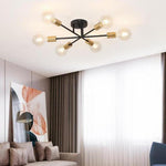 Modern Led Nordic Style Geometric Sputnik Semi Flush Mount Ceiling Light