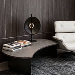 Modern Wood Table Lamp with Warm LED Light for Bedroom and Living Room