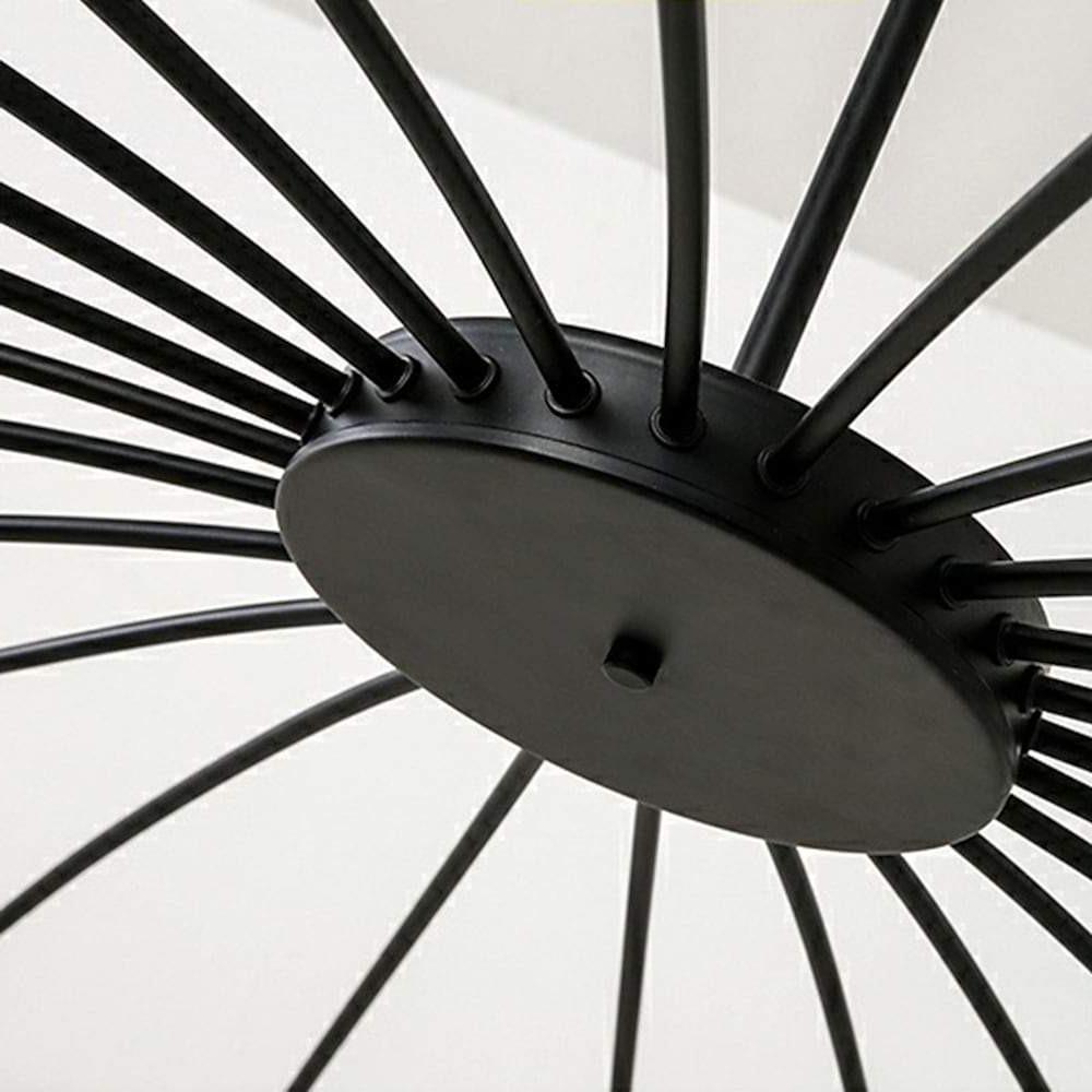 Ligmodern 24 Light Streamlined Round Chandelier 24 Led Bulbs 63 Dia Adjustable Height Black Finish