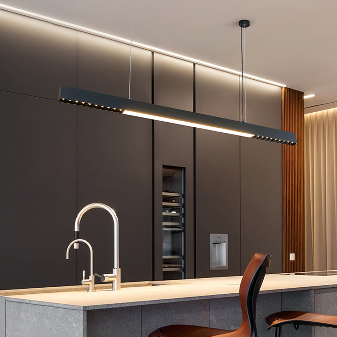 Linear LED Pendant Light Modern Minimalist Aluminum Grille Suspension Lamp