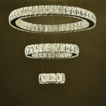Modern 3 Tiers Circles Suspended Chandelier With Crystal Accents