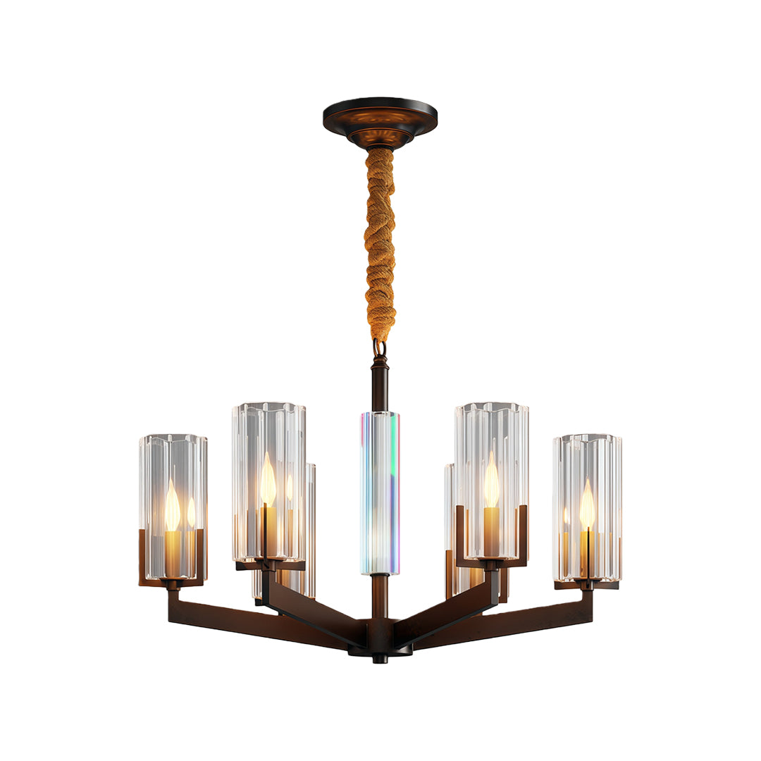 American Luxury Candle Chandelier in Brass, Chrome, or Black