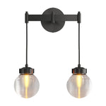 Modern Wall Sconce with Clear Glass Shade in Copper, Chrome, or Black