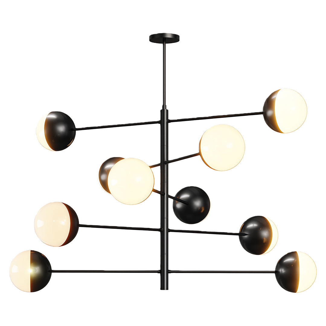Solid Copper Globe Chandelier with Clear Glass Shades for Modern Interiors