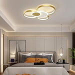 Modern Led Circles Flush Mount Ceiling Light Artistic Eclipse Design Energy Efficient Lighting