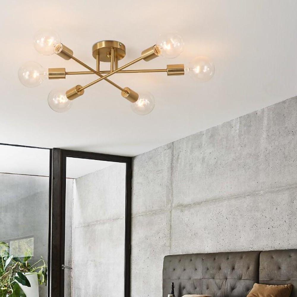 Modern Led Nordic Style Geometric Sputnik Semi Flush Mount Ceiling Light