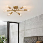 Modern Led Nordic Style Geometric Sputnik Semi Flush Mount Ceiling Light