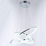 Adjustable Led 3 Ring Chandelier Modern 24Inch Hanging Ceiling Light